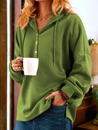 Lumi | Women's Button-Front Hooded Hoodie in Green