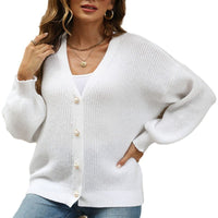 Luna | Women's Button Detail Oversized Knit Casual Cardigan