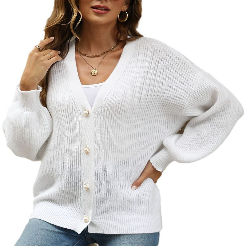 Luna | Women's Button Detail Oversized Knit Casual Cardigan