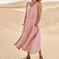 Luna | Women's Sleeveless Pocket Midi Dress