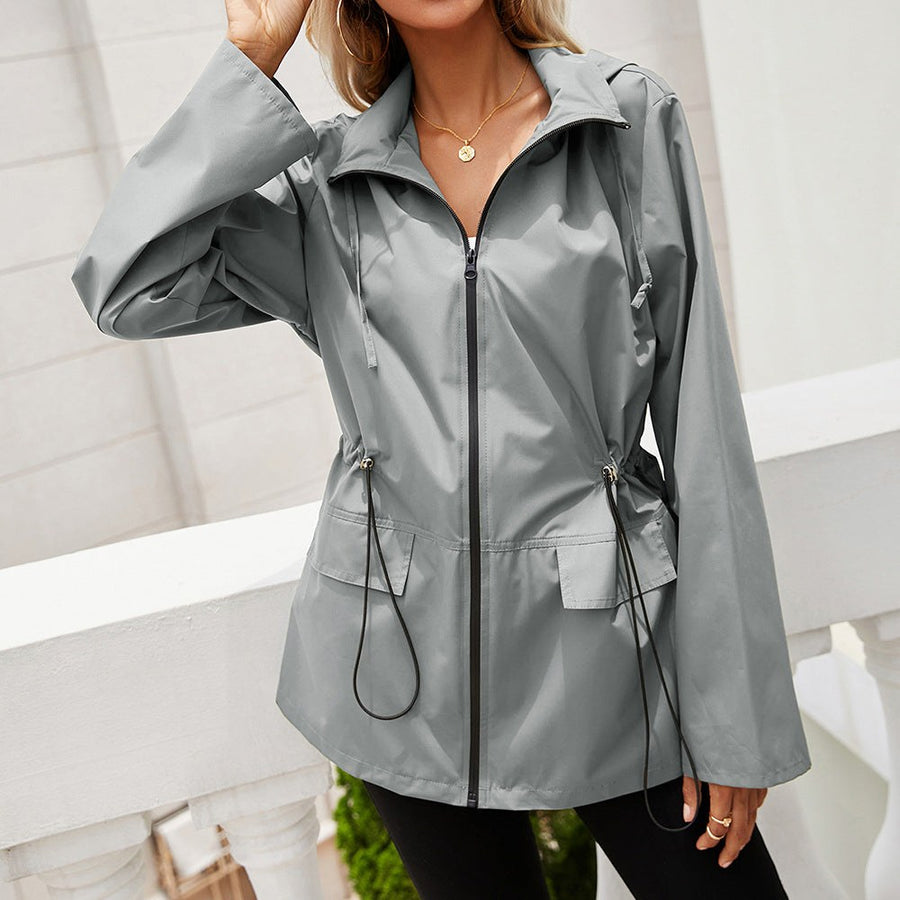 Lunaria | Women's Lightweight Hooded Jacket in Light Gray