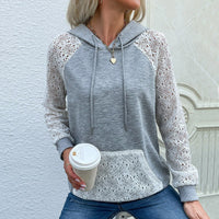 Lydia | Women's Hooded Lace Hoodie in Light Gray