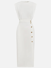 Lysandra | Women's Sleeveless Side Button Midi Dress