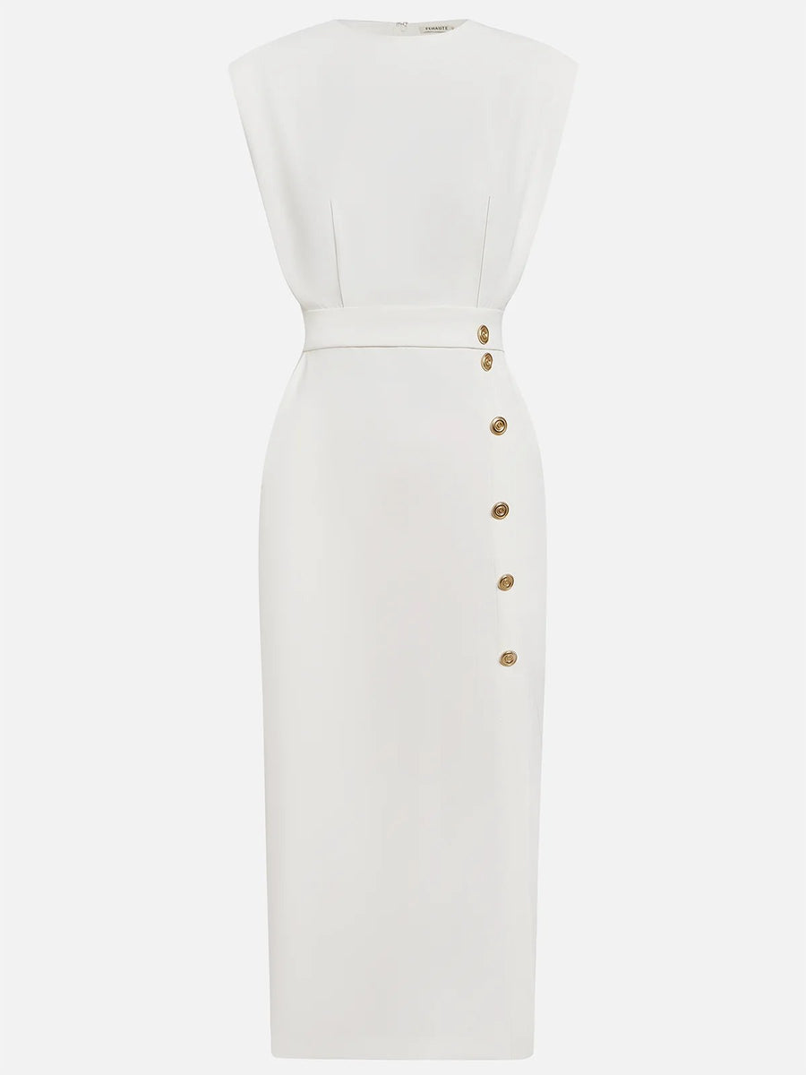 Lysandra | Women's Sleeveless Side Button Midi Dress