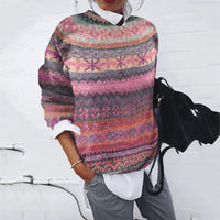 Mabel | Women's Knit Modern Sweater in Red