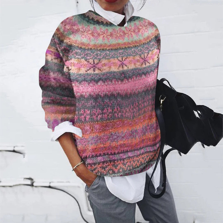 Mabel | Women's Knit Modern Sweater in Red