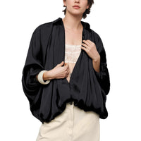 Mabilia | Women's V-Neck Lightweight Satin Jacket