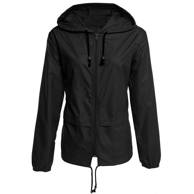 Maddalena | Women's Drawstring Lightweight Jacket in Black
