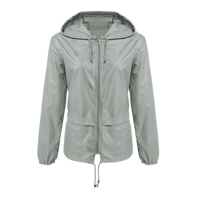 Maddalena | Women's Drawstring Lightweight Jacket in Light Gray