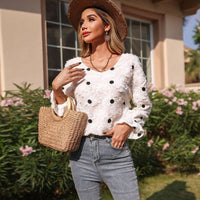 Madelon | Women's Textured Blouse in Apricot
