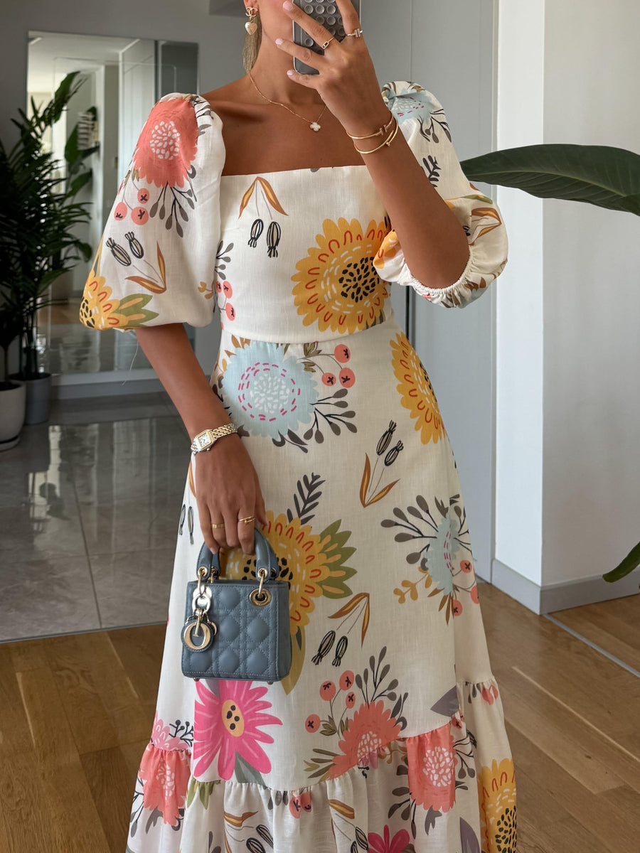 Maeve | Women's Square Neck Floral Midi Dress