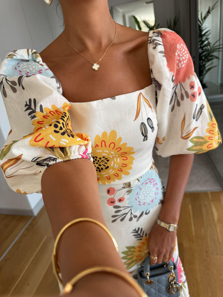 Maeve | Women's Square Neck Floral Midi Dress
