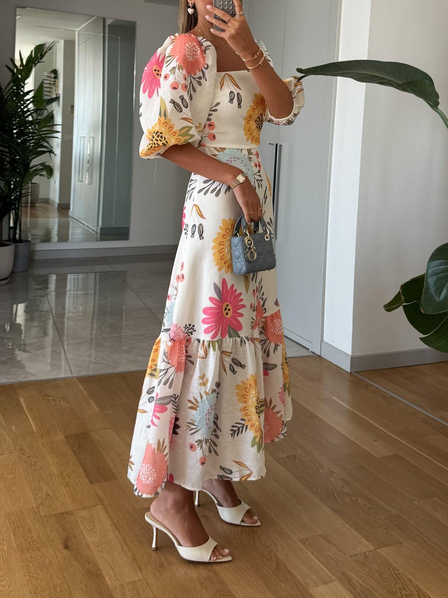 Maeve | Women's Square Neck Floral Midi Dress