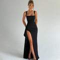 Magdalena | Women's Square Neck Front Slit Maxi Dress