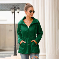 Mahalia | Women's Pockets Lightweight Jacket in Dark Green