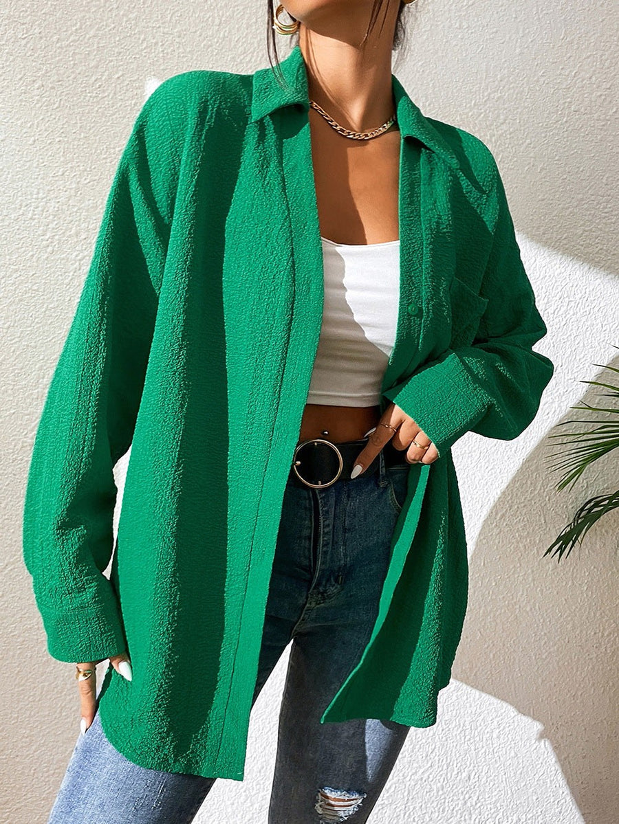 Maitena | Women's Textured Lightweight Casual Shirt in Green
