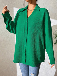 Maitena | Women's Textured Lightweight Casual Shirt in Green