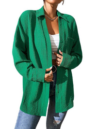 Maitena | Women's Textured Lightweight Casual Shirt in Green