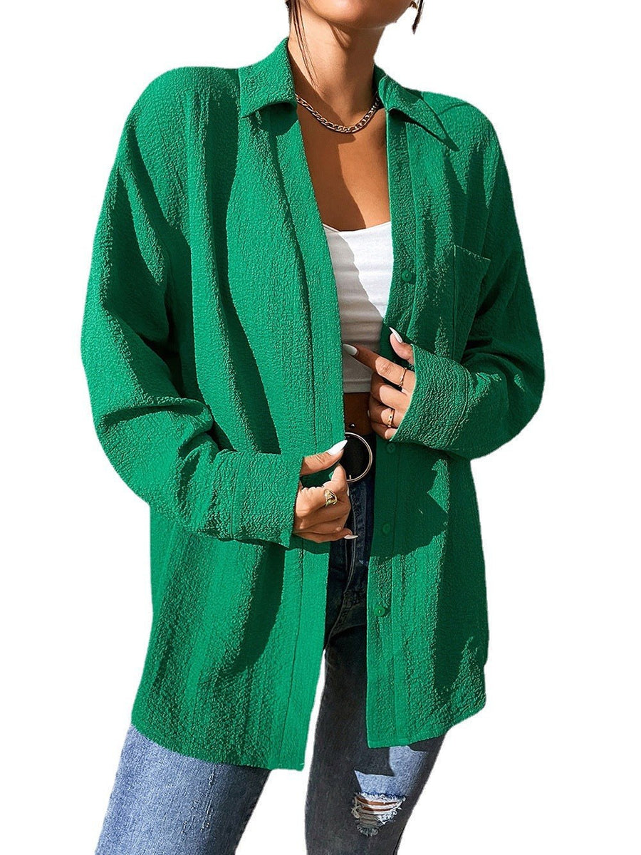 Maitena | Women's Textured Lightweight Casual Shirt in Green