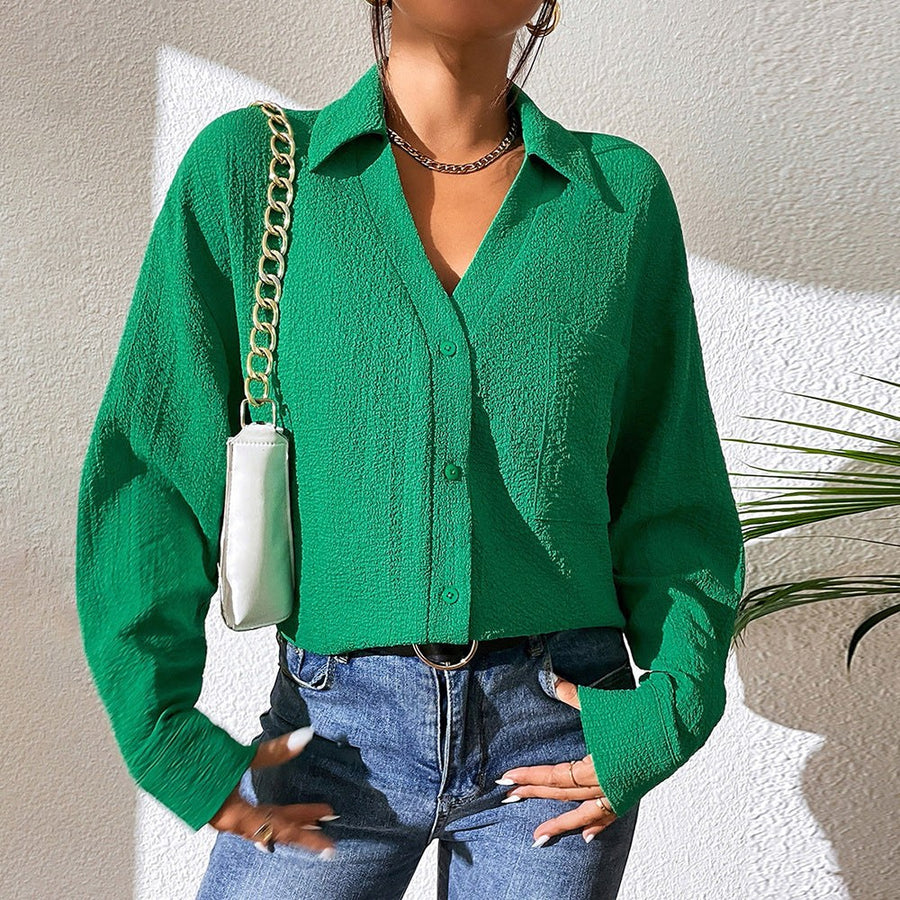 Maitena | Women's Textured Lightweight Casual Shirt in Green