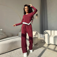 Malvina | Women's Elastic Waist Button Detail Two-Piece Set