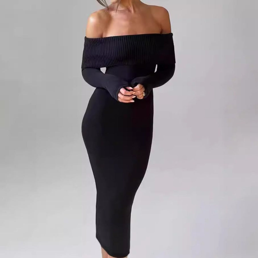Manon | Women's Bodycon Maxi Dress in Black
