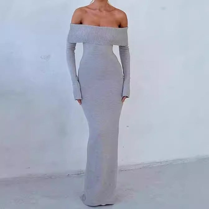 Manon | Women's Bodycon Maxi Dress in Gray