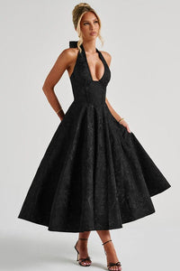 Marcella | Women's V-Neck Halterneck Maxi Dress