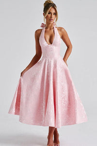 Marcella | Women's V-Neck Halterneck Maxi Dress