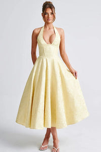 Marcella | Women's V-Neck Halterneck Maxi Dress