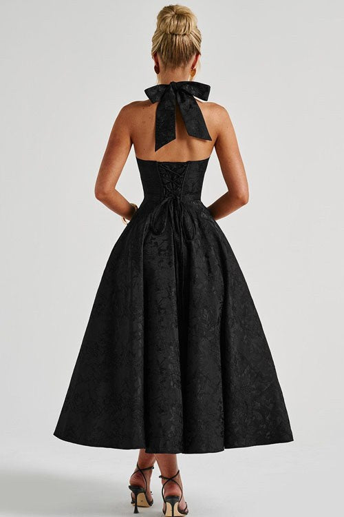 Marcella | Women's V-Neck Halterneck Maxi Dress