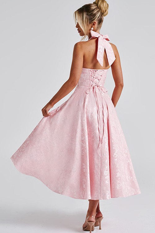 Marcella | Women's V-Neck Halterneck Maxi Dress