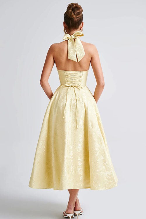 Marcella | Women's V-Neck Halterneck Maxi Dress