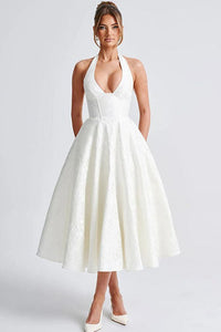 Marcella | Women's V-Neck Halterneck Maxi Dress