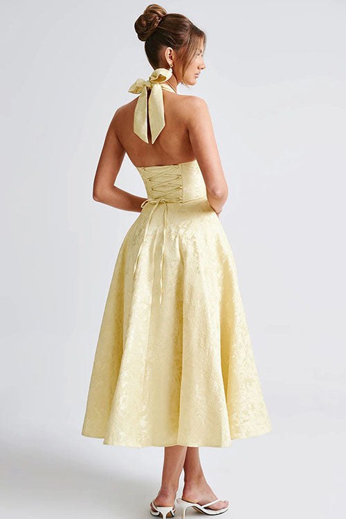Marcella | Women's V-Neck Halterneck Maxi Dress