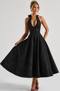 Marcella | Women's V-Neck Halterneck Maxi Dress