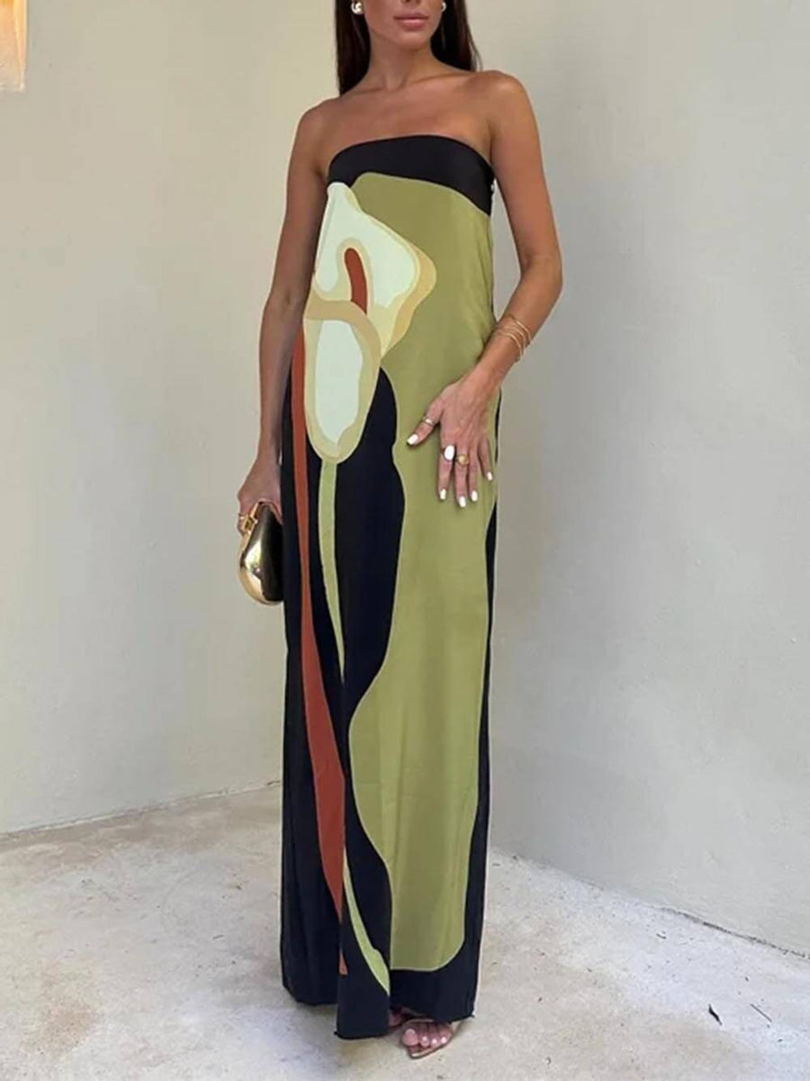 Marcelline | Women's Sleeveless Green Maxi Sundress