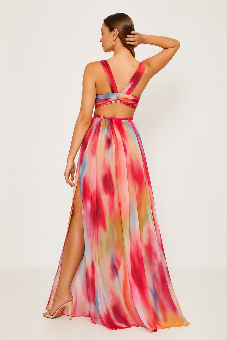 Margaux | Women's V-Neck Slit Maxi Dress