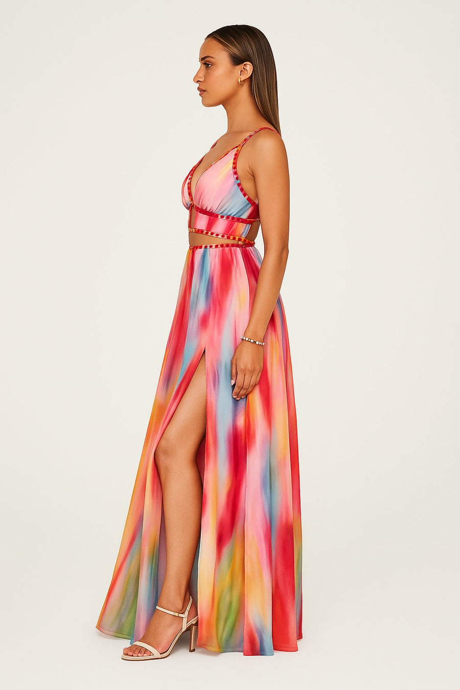 Margaux | Women's V-Neck Slit Maxi Dress