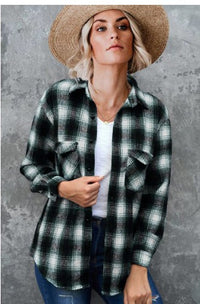 Margaux | Women's Pockets Blouse in Green