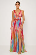Margaux | Women's V-Neck Slit Maxi Dress