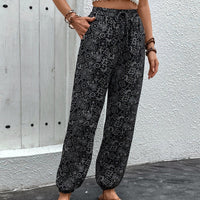 Margherita | Women's Elastic Waist Pockets Pants – Dress Pants in Black