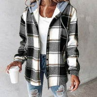 Margot | Women's Plaid Hooded Jacket with Relaxed Fit