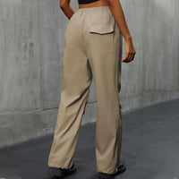 Marguerita | Women's Elastic Waist Pockets Pants – Dress Pants in Khaki