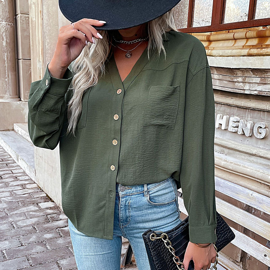 Mariangela | Women's Button-Front Lightweight Blouse Top