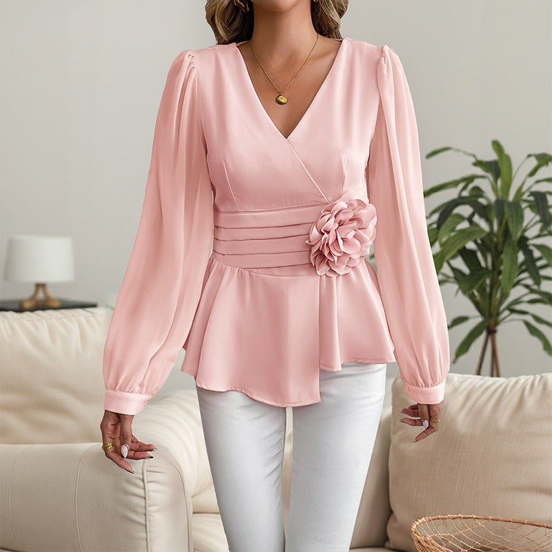 Marieke | Women's Wrap Blouse in Pink