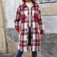 Mariella | Women's Pockets Coat in Wine Red