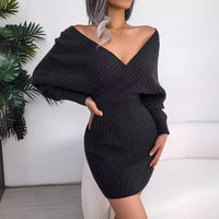 Marietta | Women's V-Neck Knit Mini Dress