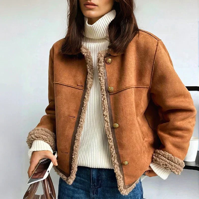 Marigold | Women's Button Front Trim Detail Jacket
