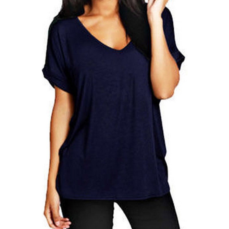 Marinella | Women's V-Neck T-Shirt in Marine Blue